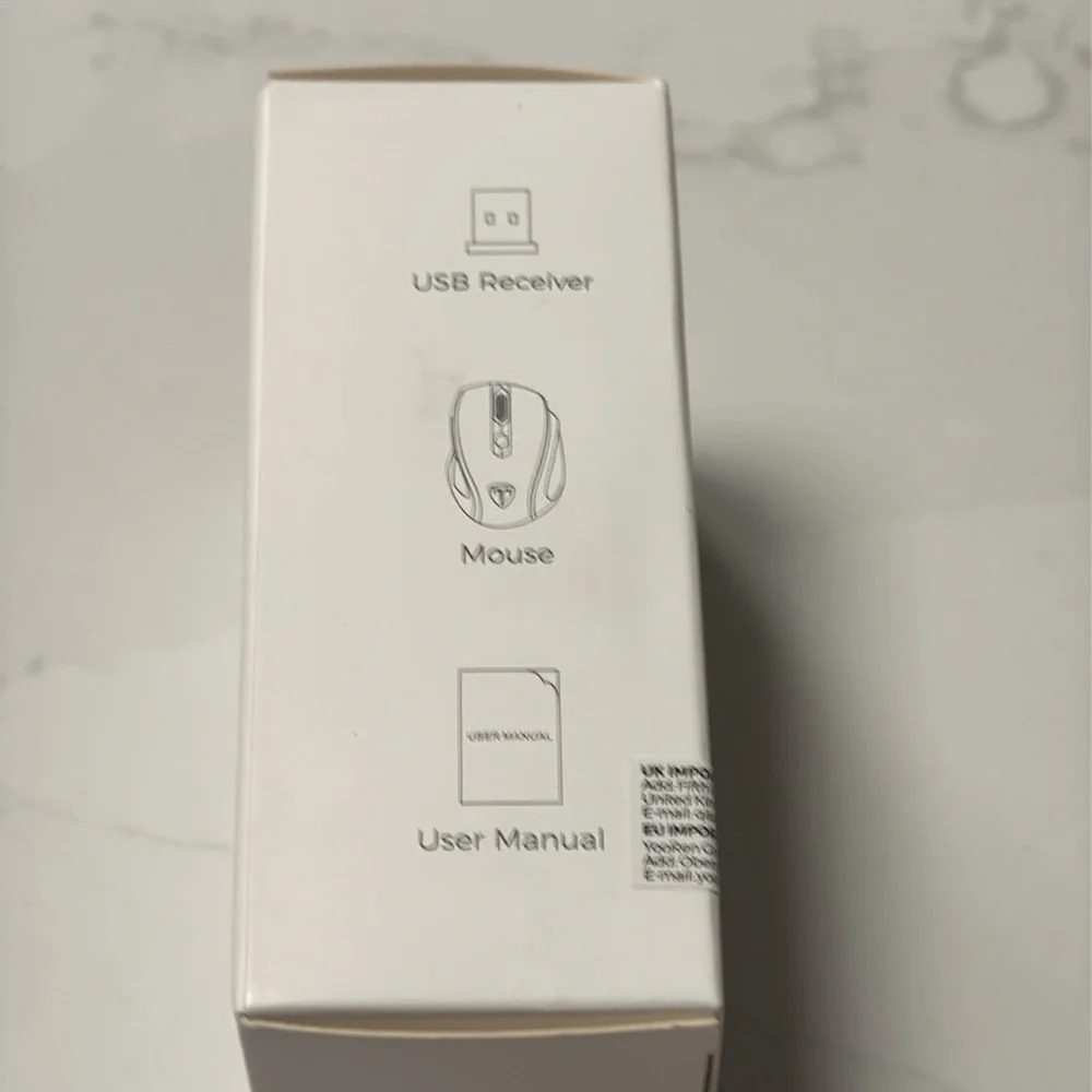 NWOT- VicTsing Wireless Silver-Gray and White Portable Mouse with USB Receiver